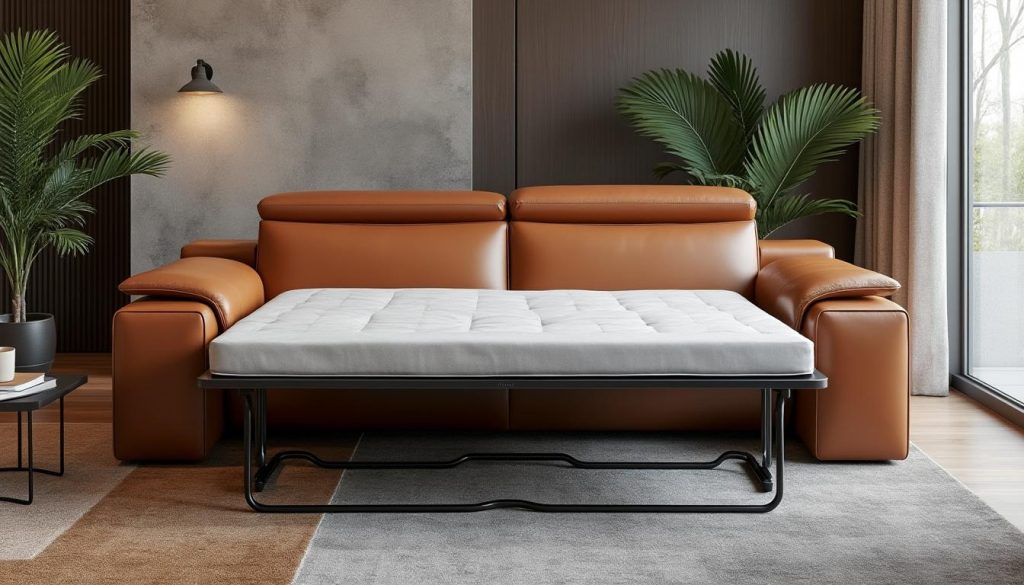 découvrez notre canapé convertible en cuir vachette, alliant confort exceptionnel et élégance sophistiquée pour sublimer votre intérieur.