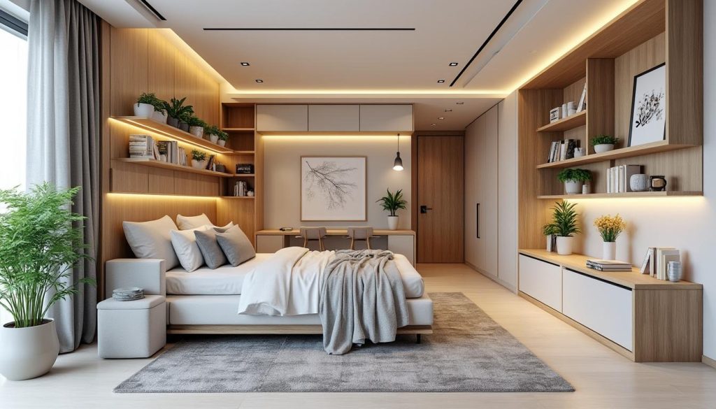 découvrez comment une décoratrice transforme un salon de 15 m² sans mur libre grâce à une solution ingénieuse d'aménagement pour optimiser chaque centimètre.