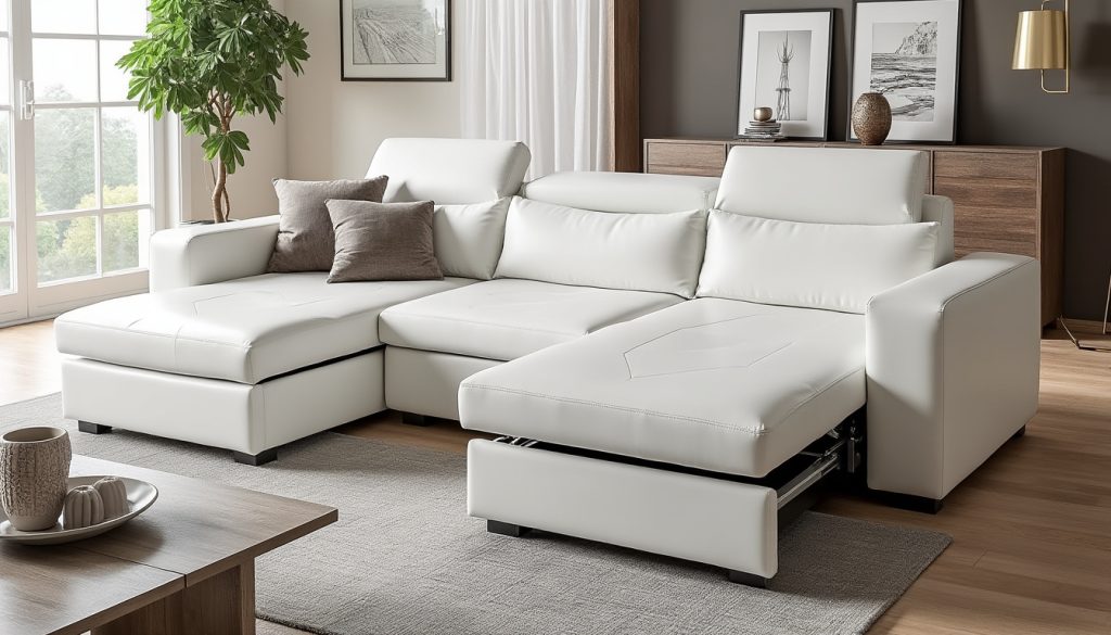 Canapé convertible cuir blanc : élégance et fonctionnalité pour votre intérieur découvrez notre canapé convertible en cuir blanc, alliant élégance et fonctionnalité pour sublimer votre intérieur tout en optimisant l'espace.